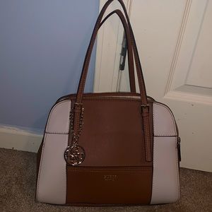 Guess Tote Bag, Brown and White